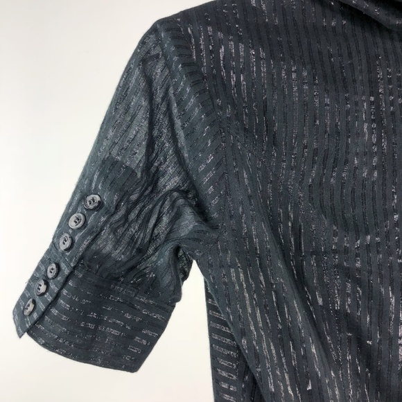 NEW AllSaints Elma Pleated Black Stripe Shirtdress - Picture 4 of 8